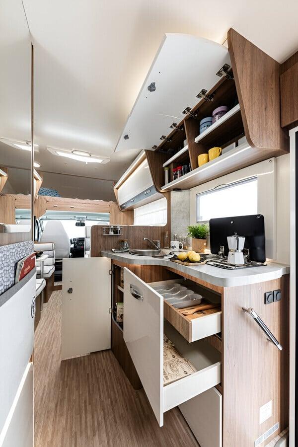Useful features inside affordable motorhome