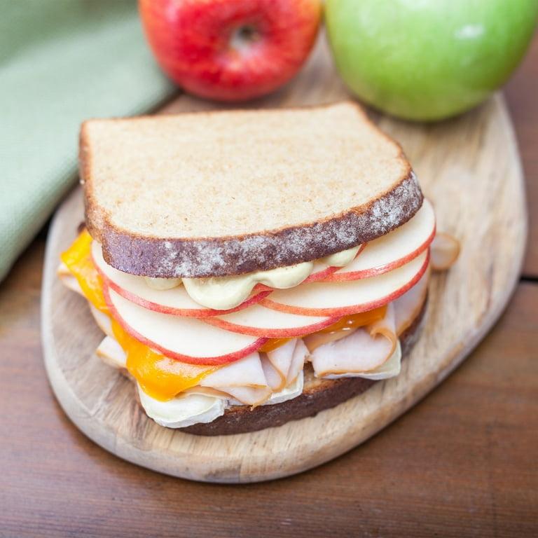Apple cheddar turkey sandwich