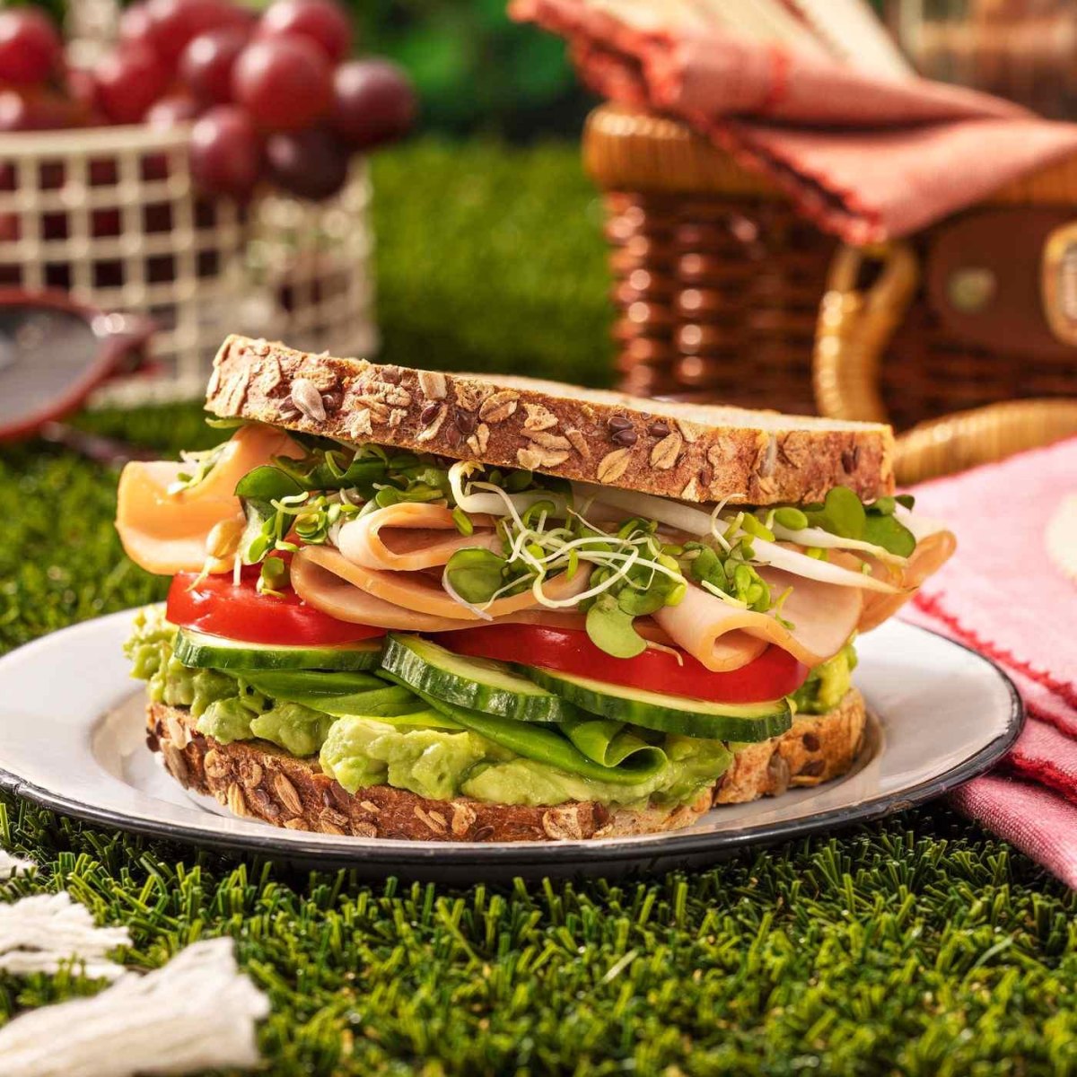Avocado turkey camping sandwich