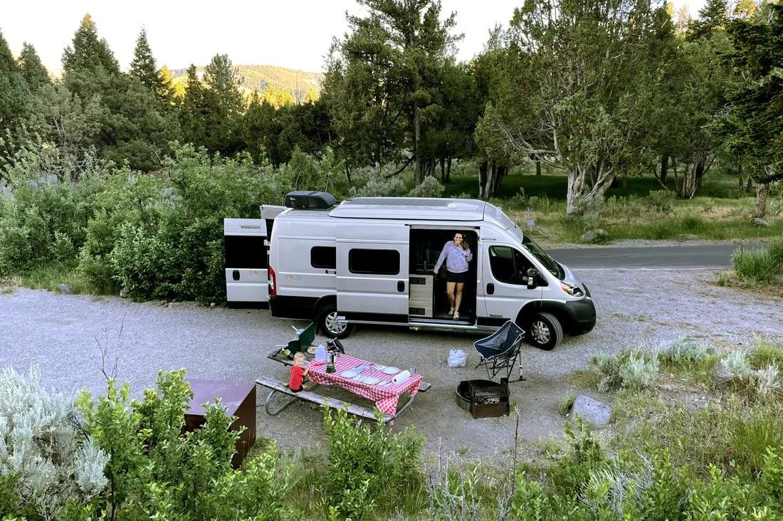 Low cost compact motorhome on road