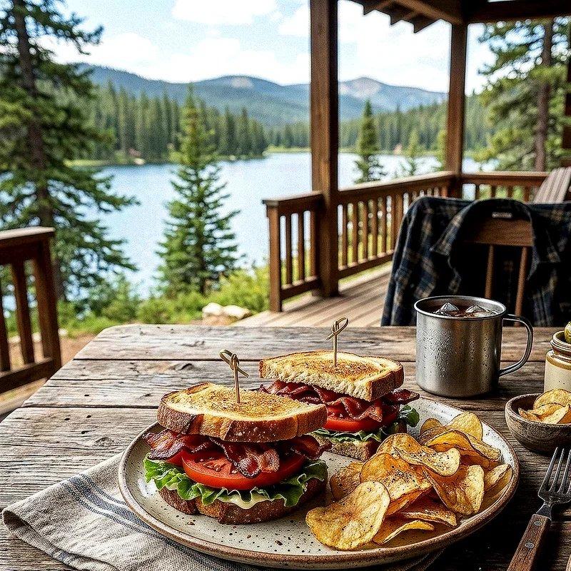 BLT camping lunch sandwich