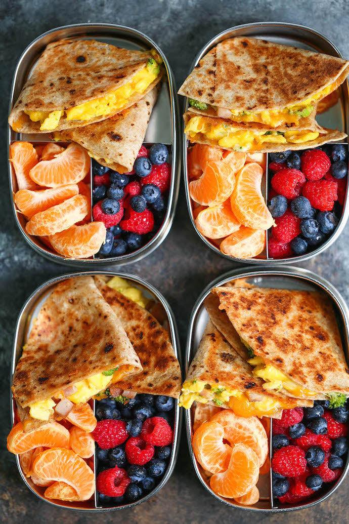 Breakfast quesadilla packs camping