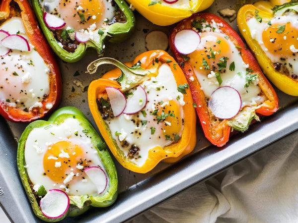Breakfast stuffed peppers camping