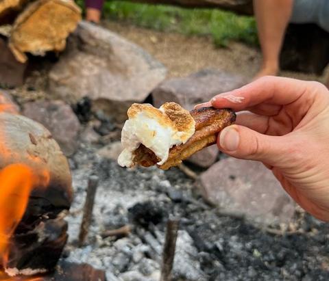 Campfire churro bites with cinnamon sugar