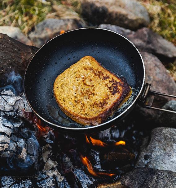 French toast over campfire