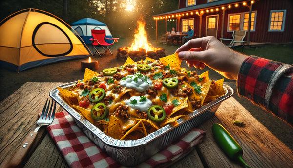 Campfire nacho tray outdoors