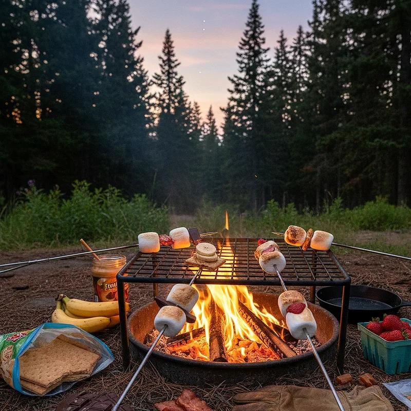 S’mores over campfire