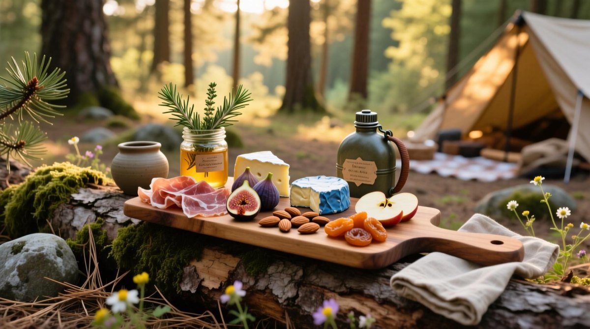 Camping charcuterie snack board