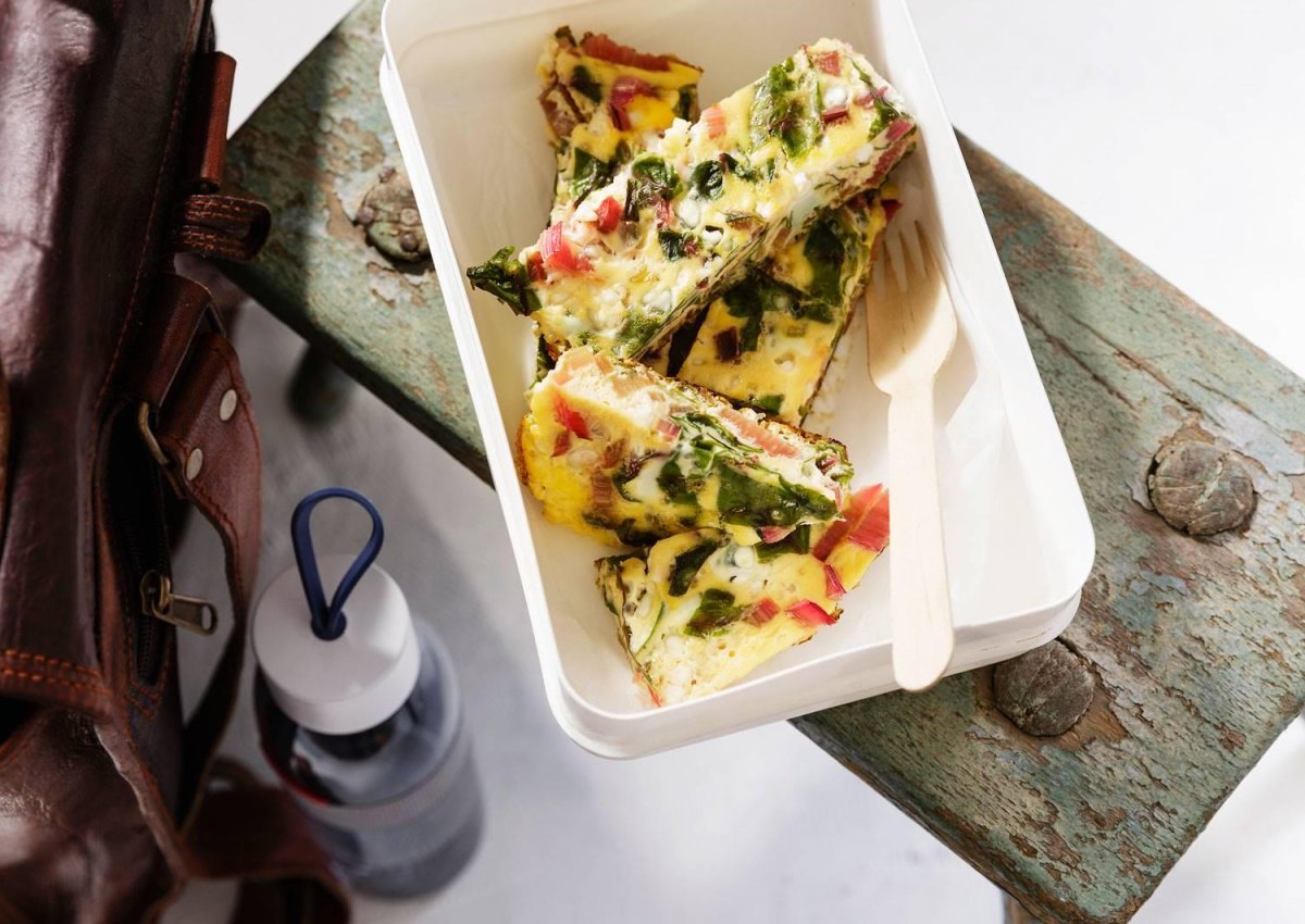Frittata slices packed for camping