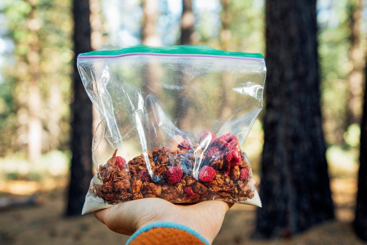 Granola snack packs for camping