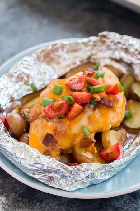 cheesy chicken foil packet dinner