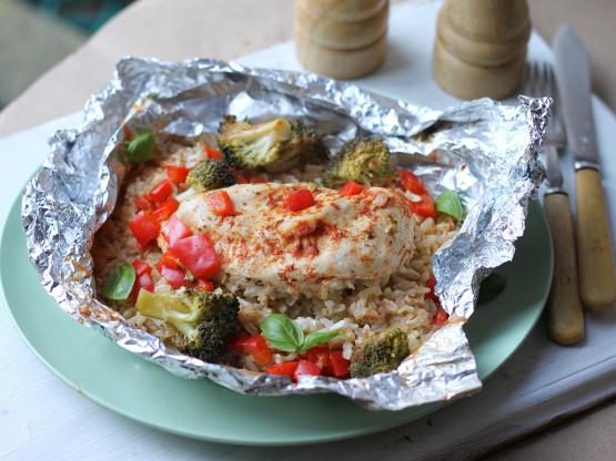 chicken rice foil packet dinner