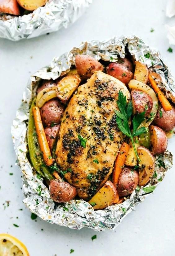 chicken vegetable foil packet