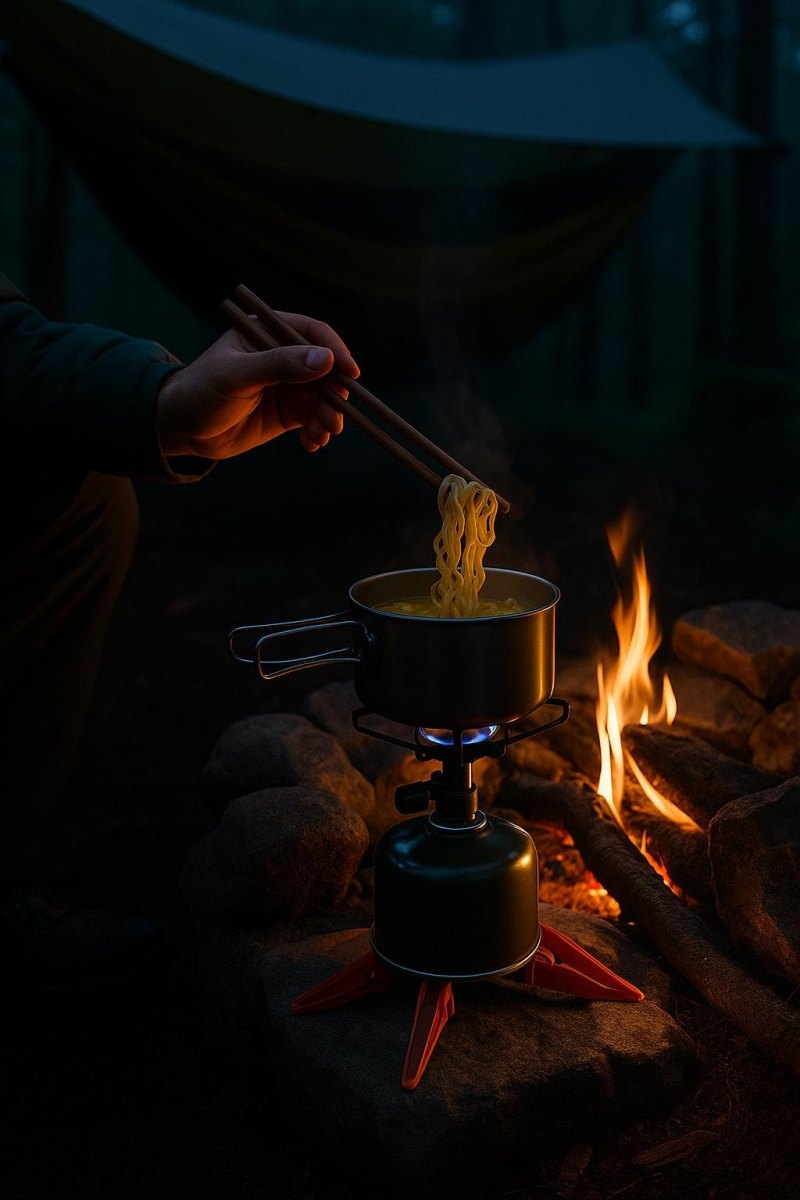 Chicken noodle soup campfire