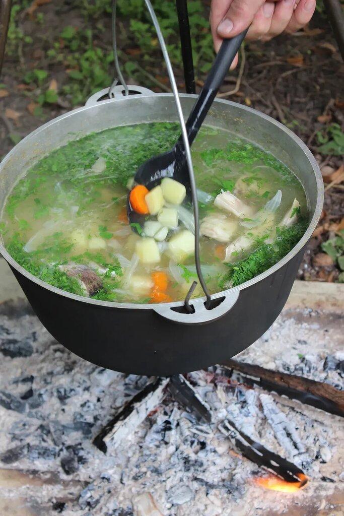 RV soup stew cooking outdoors