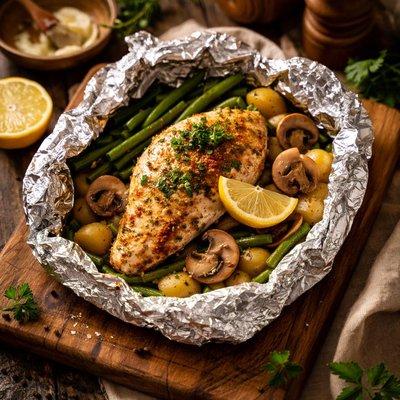 creamy chicken foil packet dinner