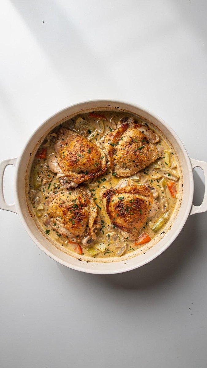 Creamy garlic chicken Dutch oven