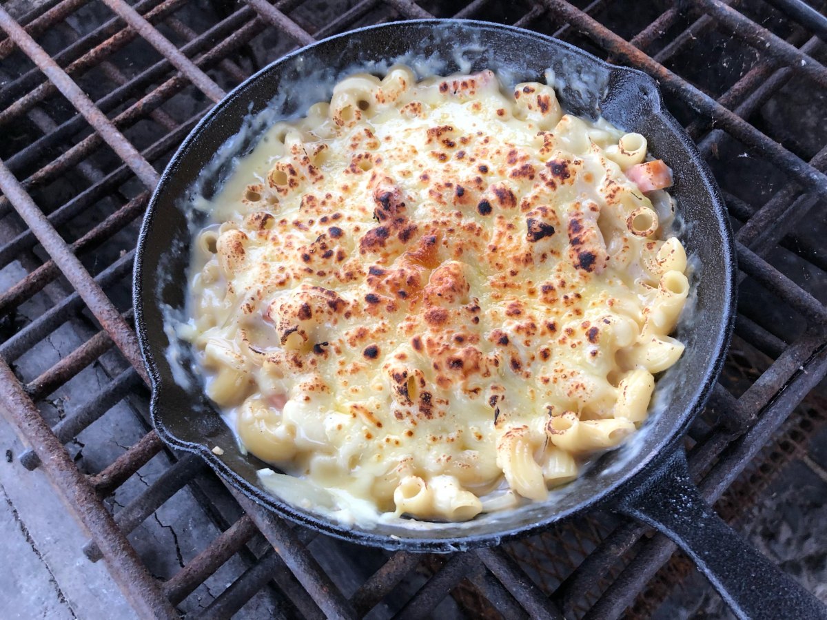 Camping mac and cheese skillet