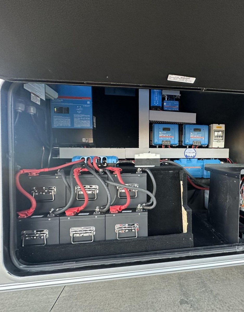 RV lithium battery bank storage