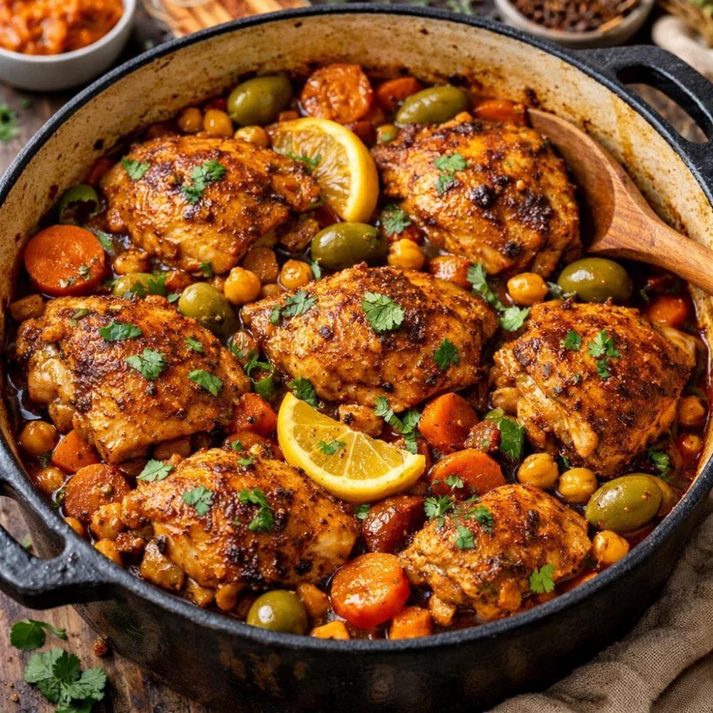 Moroccan chicken tagine Dutch oven