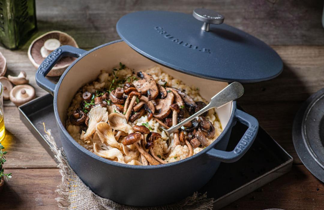Mushroom risotto Dutch oven