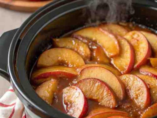 Cinnamon apples crockpot dessert