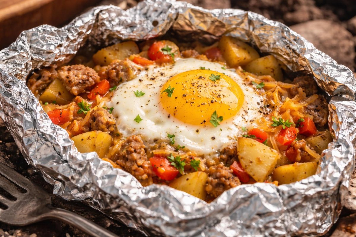 Foil wrapped breakfast packets