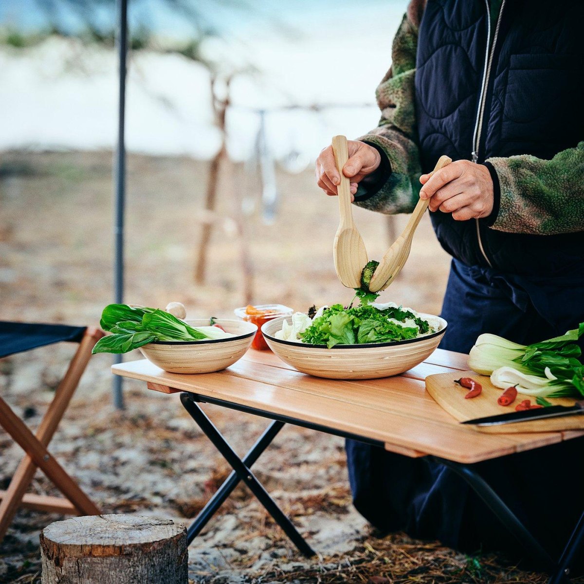 Fresh salad at campsite