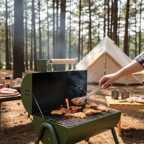Grilled chicken campsite lunch