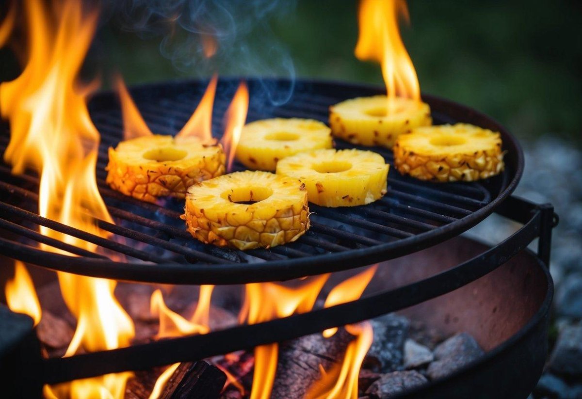 Grilled pineapple with cinnamon dessert