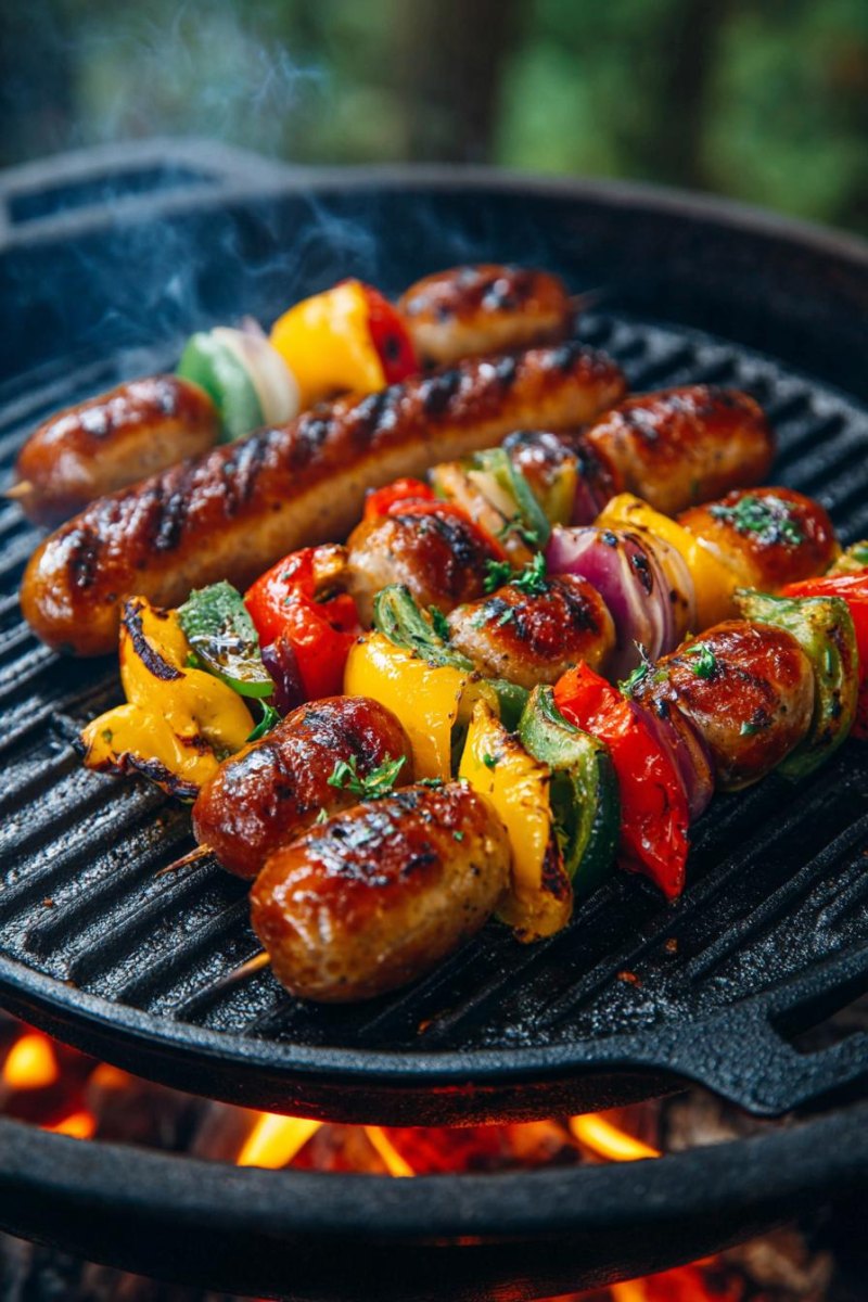 sausage vegetable kabobs grill