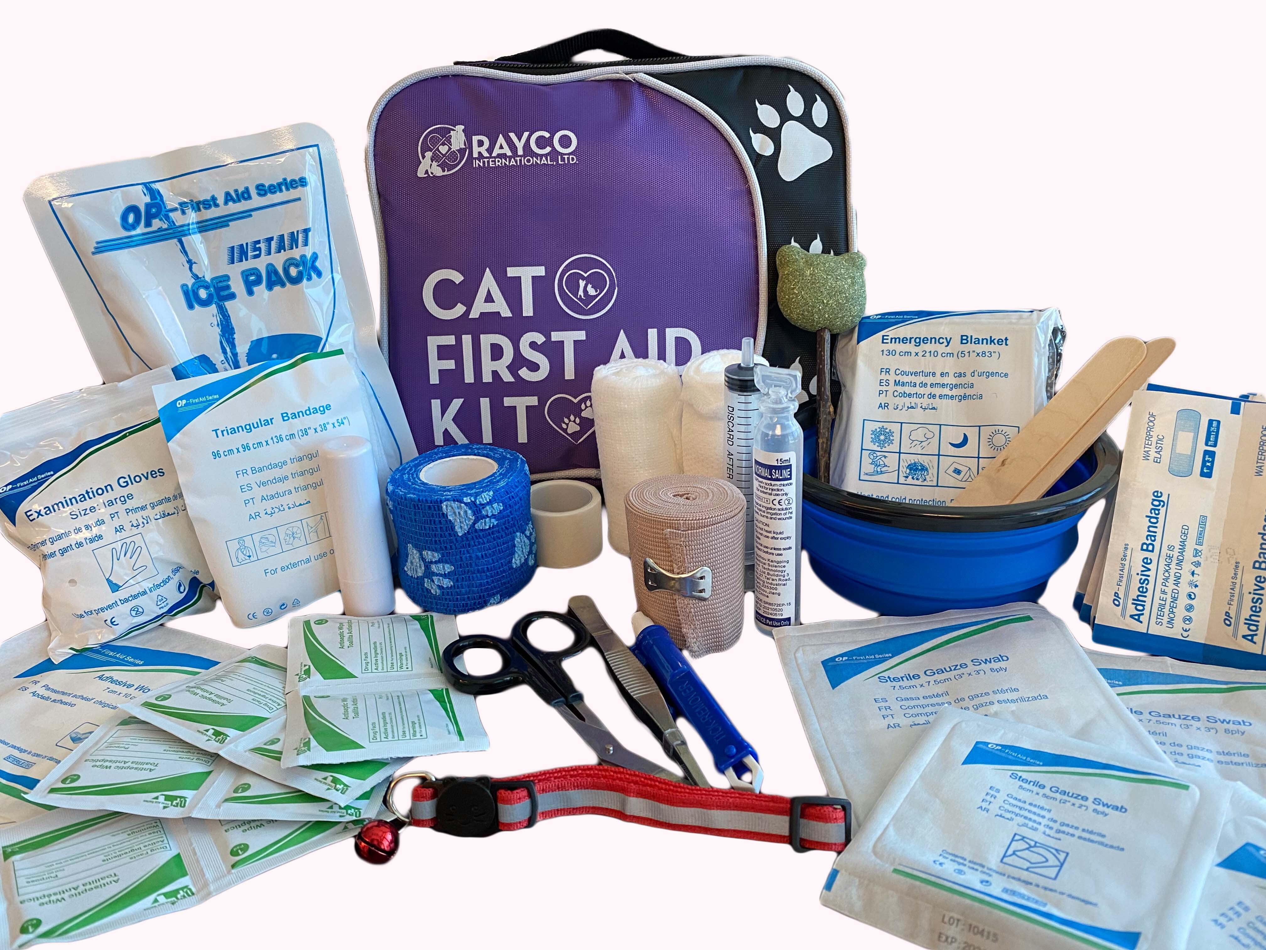 Cat health supplies ready for RV emergencies