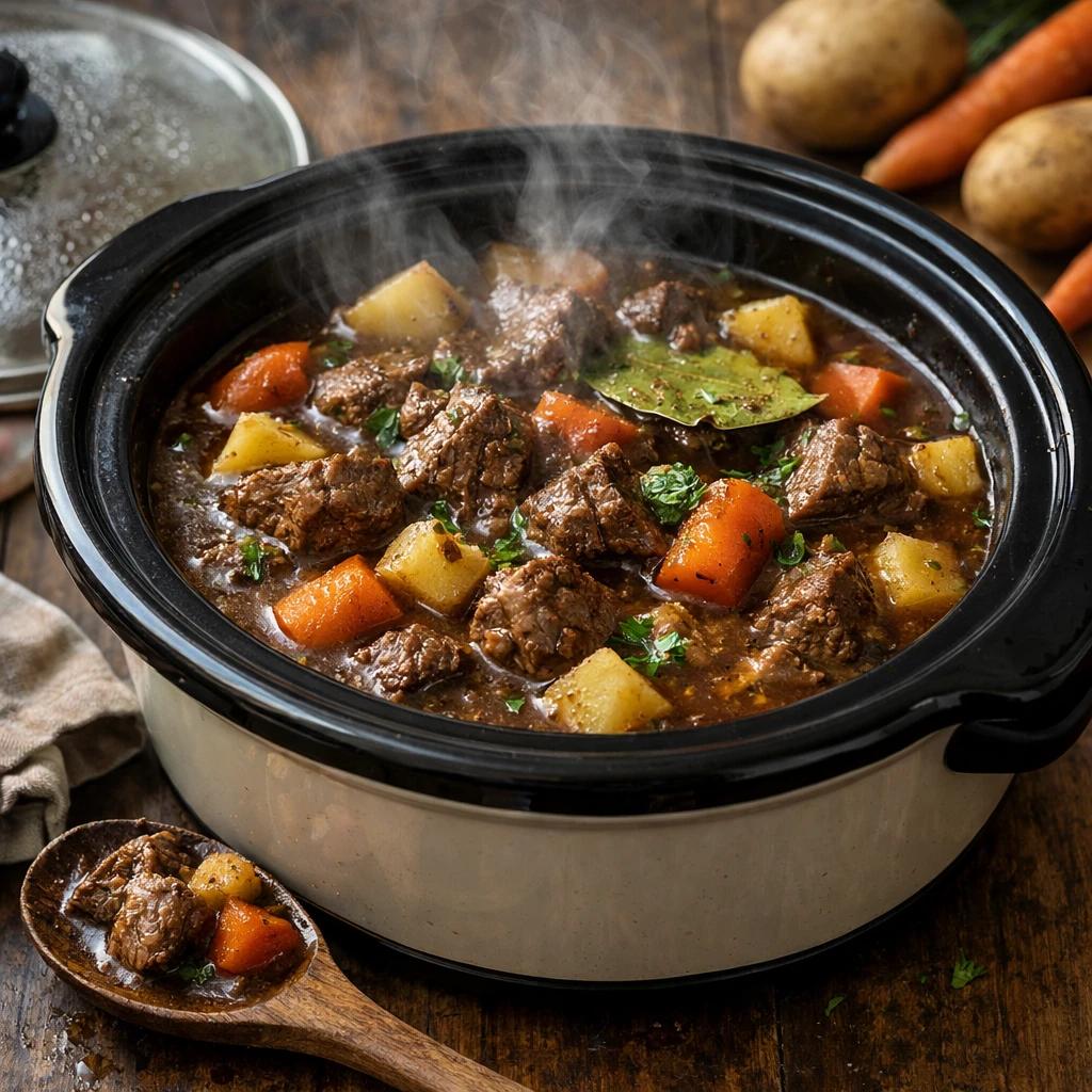 Crockpot beef stew with vegetables