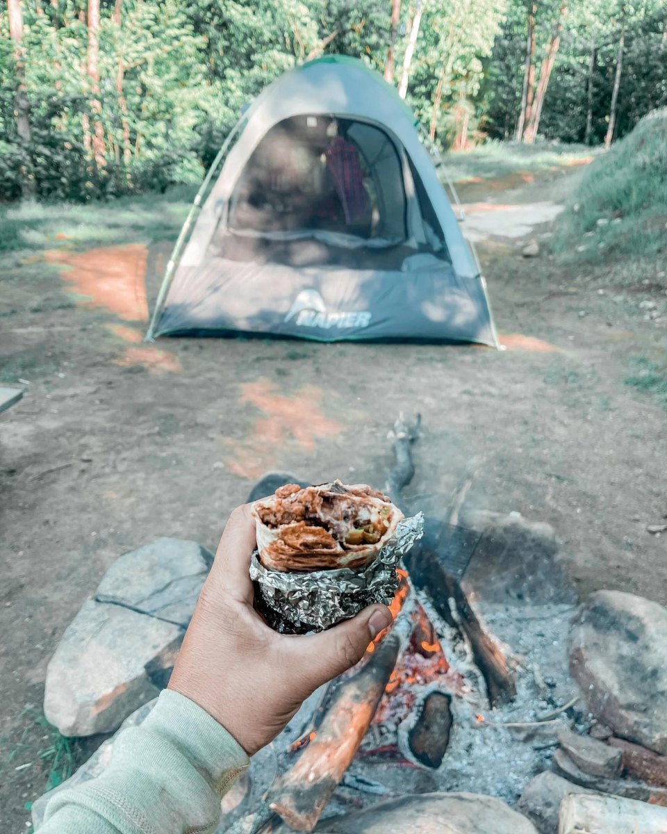 Foil wrapped camping burritos