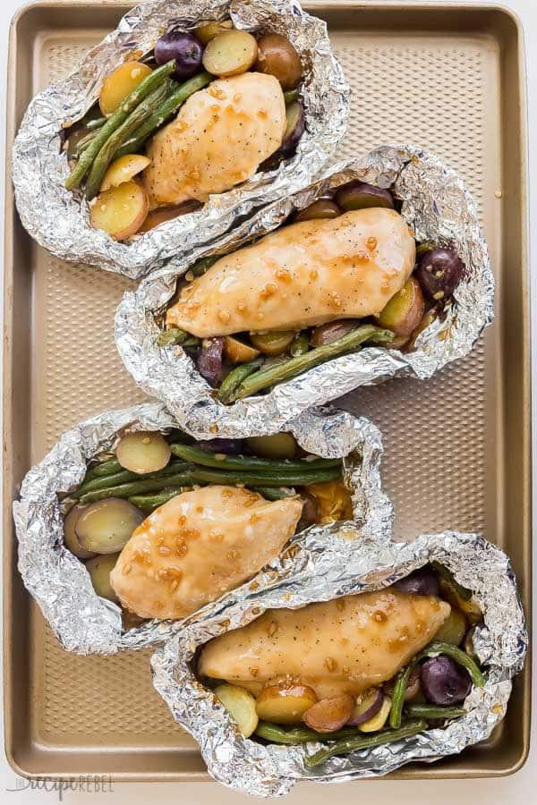 honey garlic chicken foil packet meal