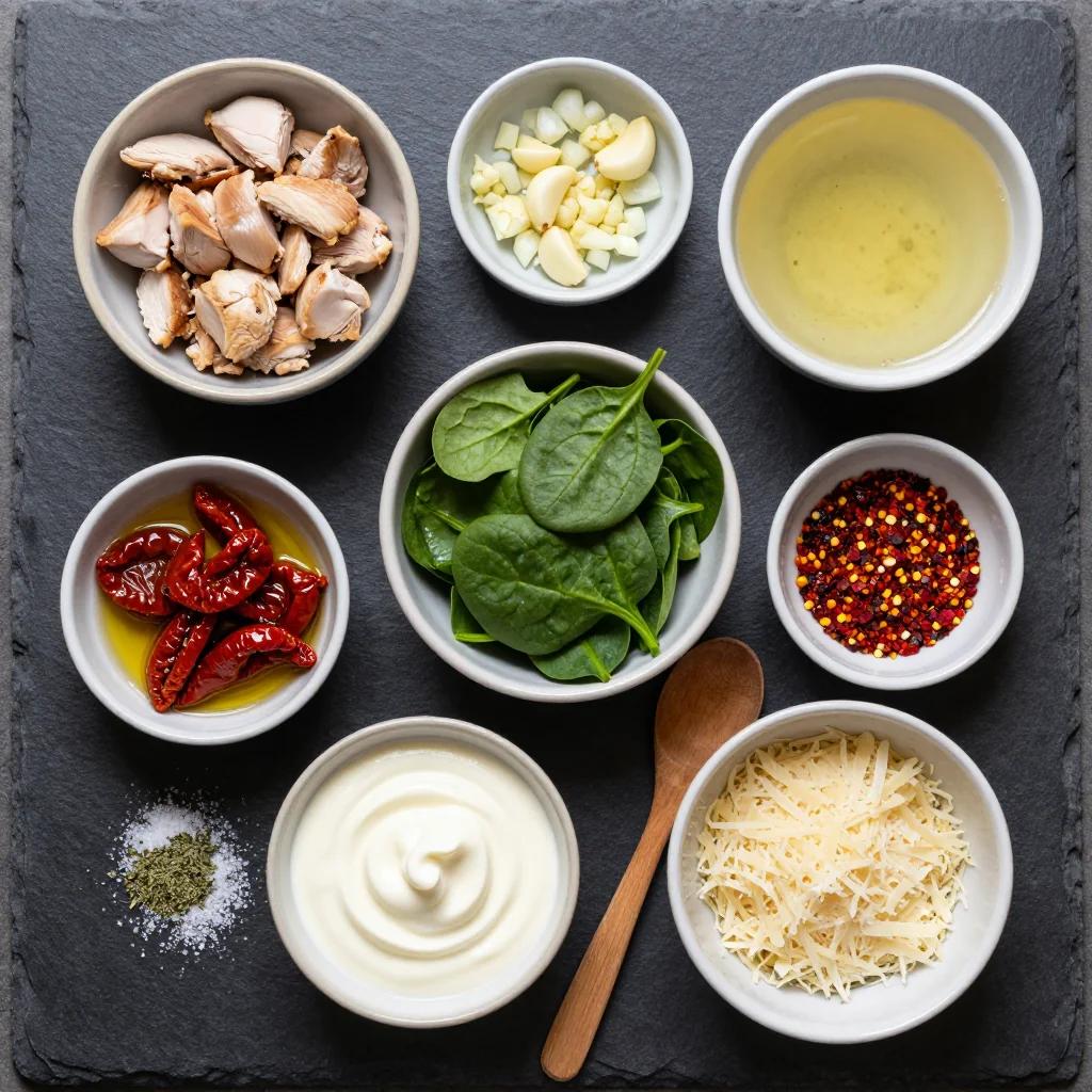 Tuscan sauce ingredients on counter