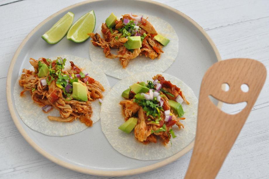 Chicken tacos at campsite table