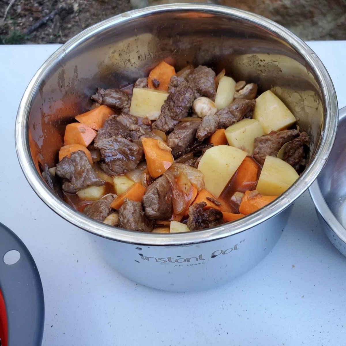 One pot meal camping setup