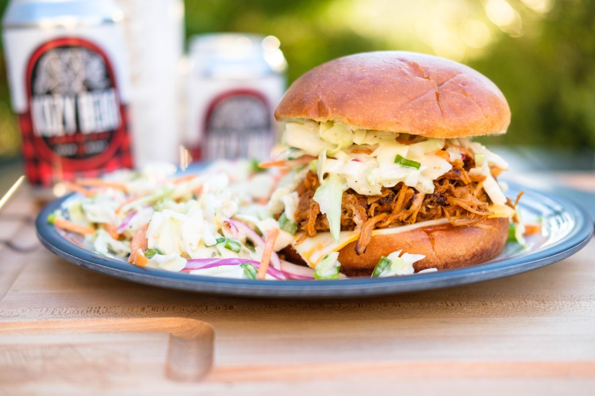 Pulled pork camping sandwiches