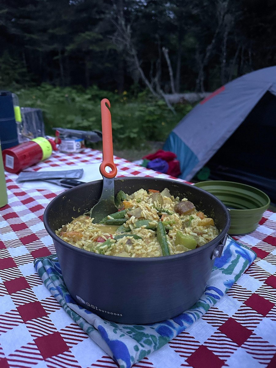 Vegetable curry campsite cooking