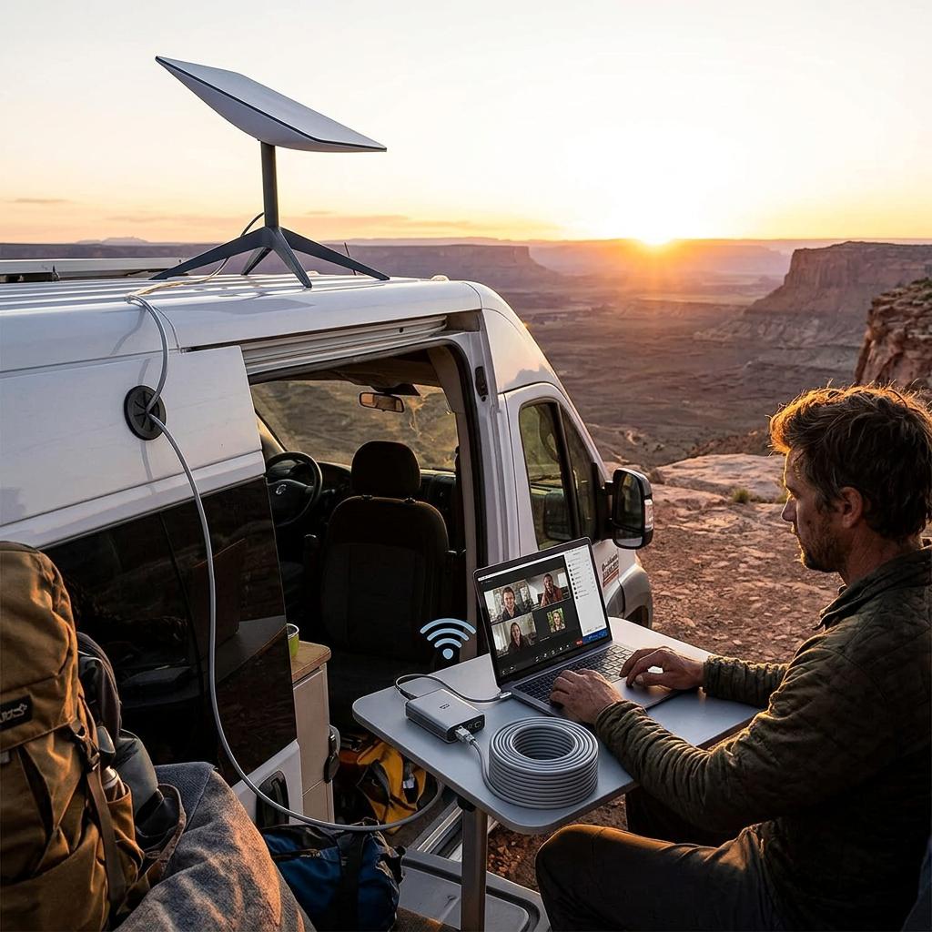 Laptop and mobile internet equipment inside RV
