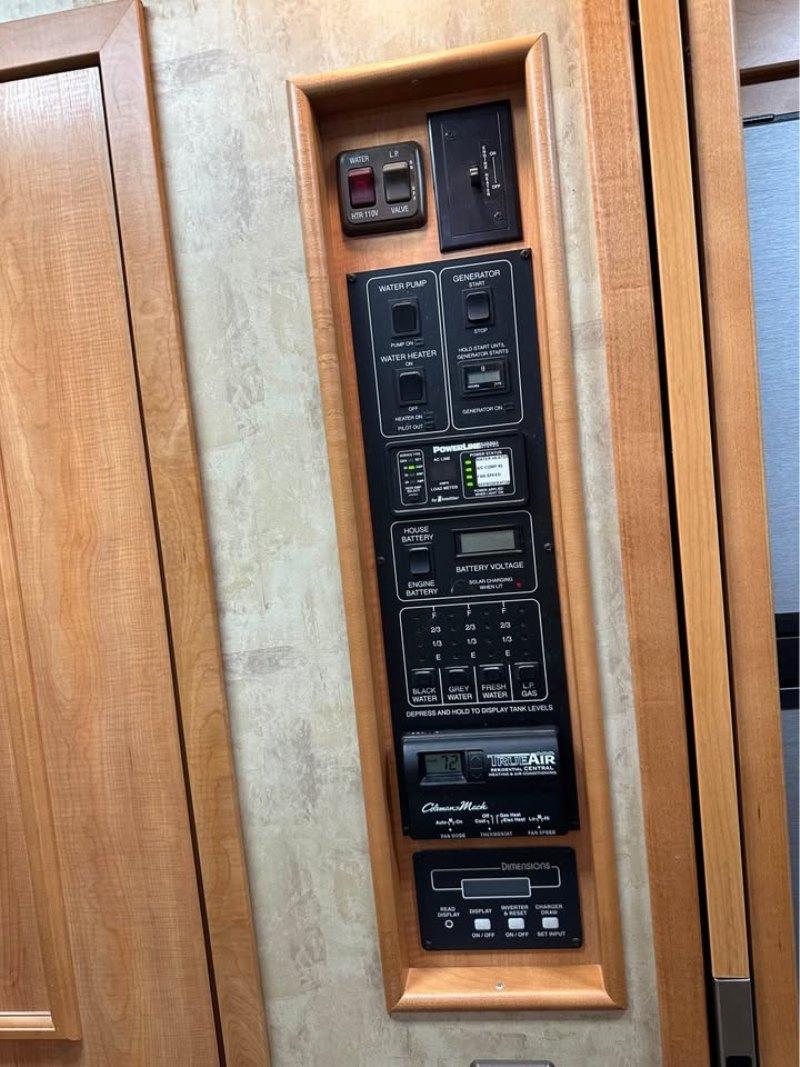 First time RV owner checklist showing RV control panel systems