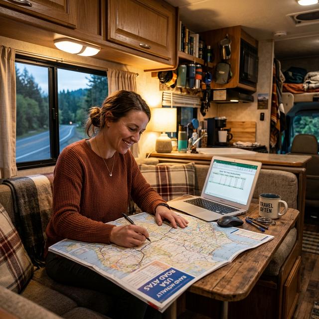 RV travel budget planning notebook