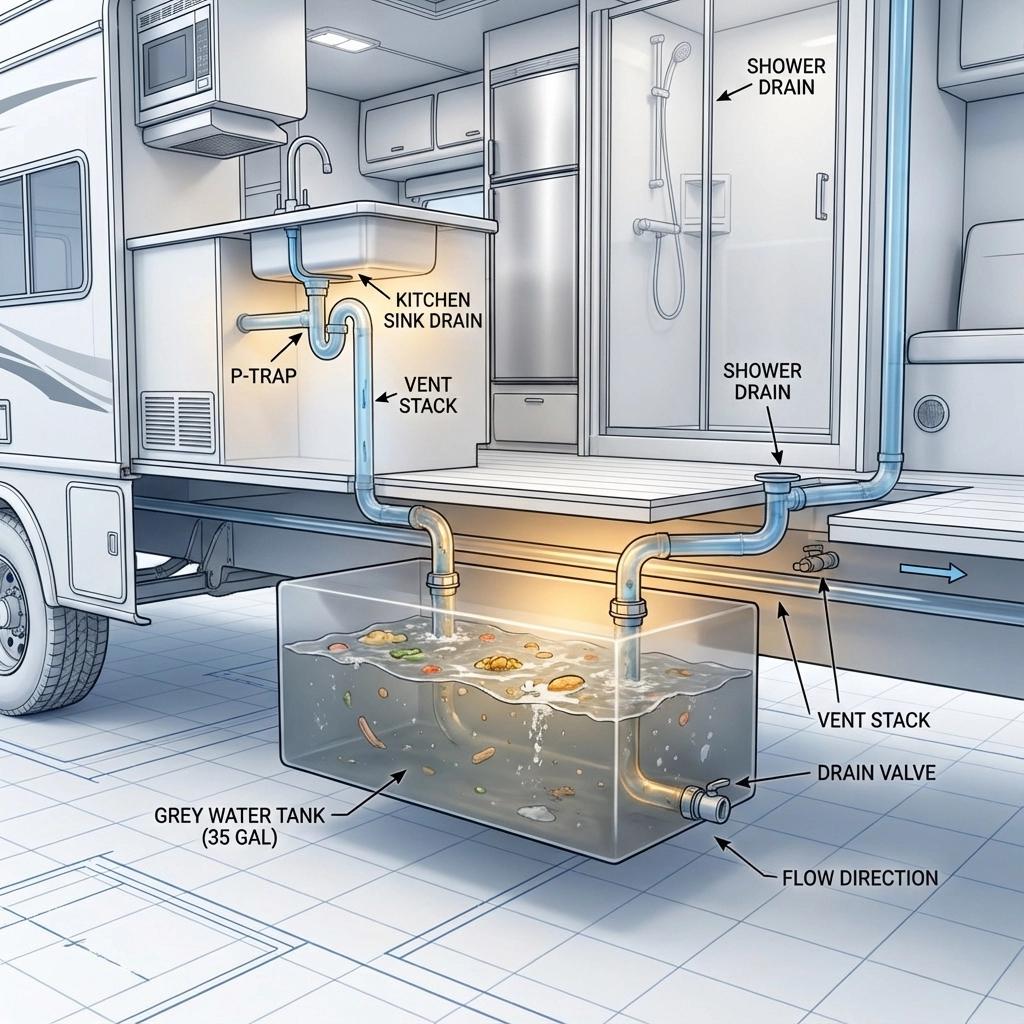RV grey water system