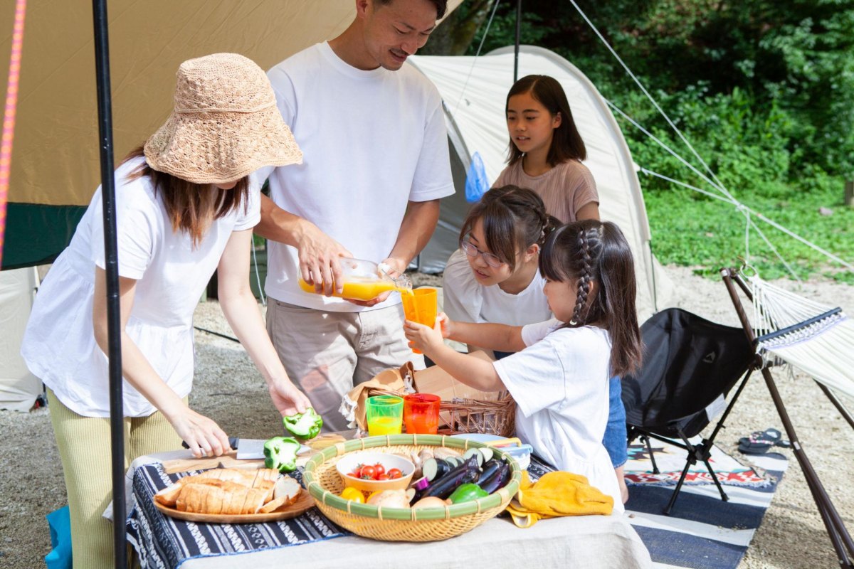 Preparing camping food at home