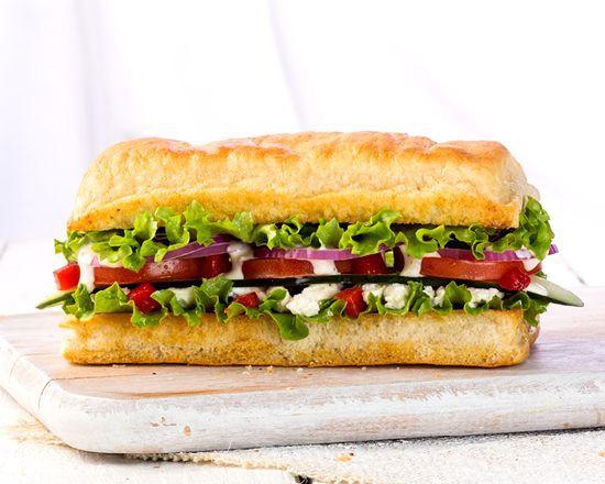 Mediterranean feta vegetable sandwich