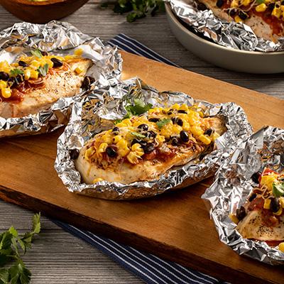 Mexican inspired foil packet dinner