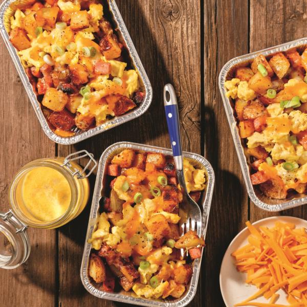 Mini breakfast casserole portions
