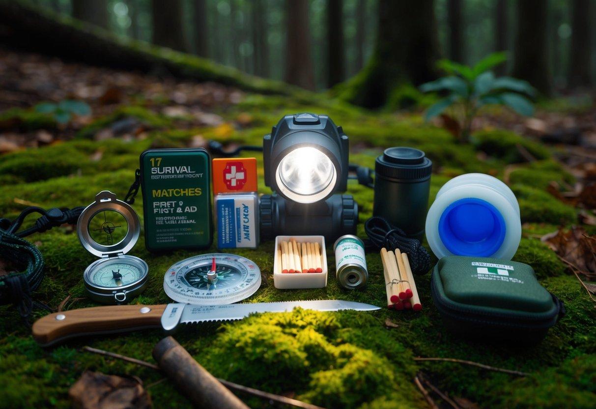 Camping checklist printable with emergency lighting and navigation equipment