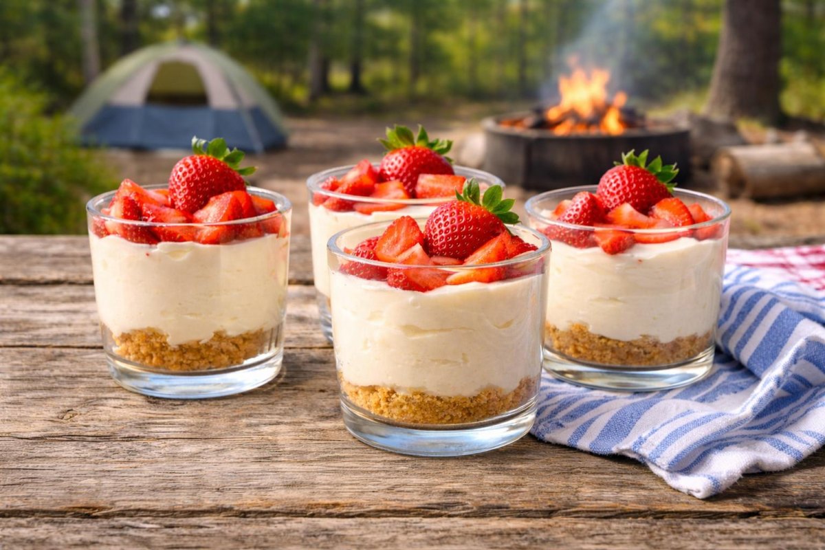 No bake cheesecake cups in jars